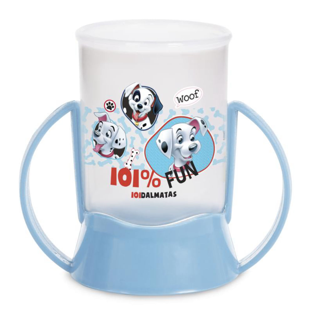 Copo De Transição Infantil Com Tampa e Alça 101 Dalmatas 200ml