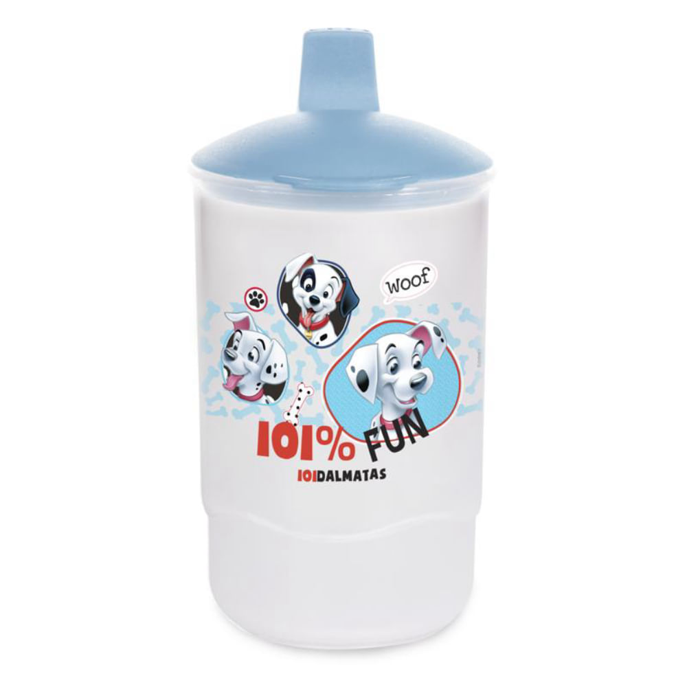 Copo De Transição Infantil Com Tampa e Alça 101 Dalmatas 200ml