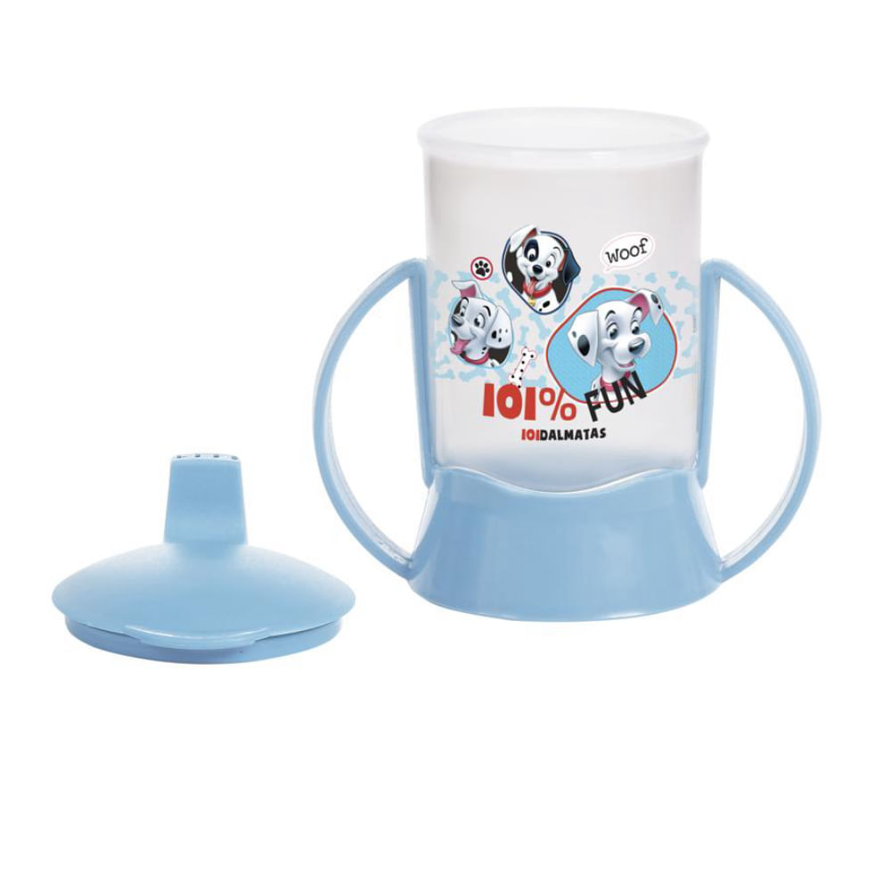 Copo De Transição Infantil Com Tampa e Alça 101 Dalmatas 200ml