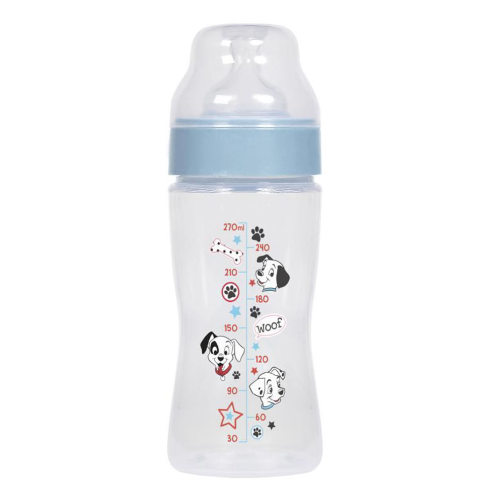 Mamadeira Wide Neck Ortondontica Bico Macio Azul Mickey 270ml