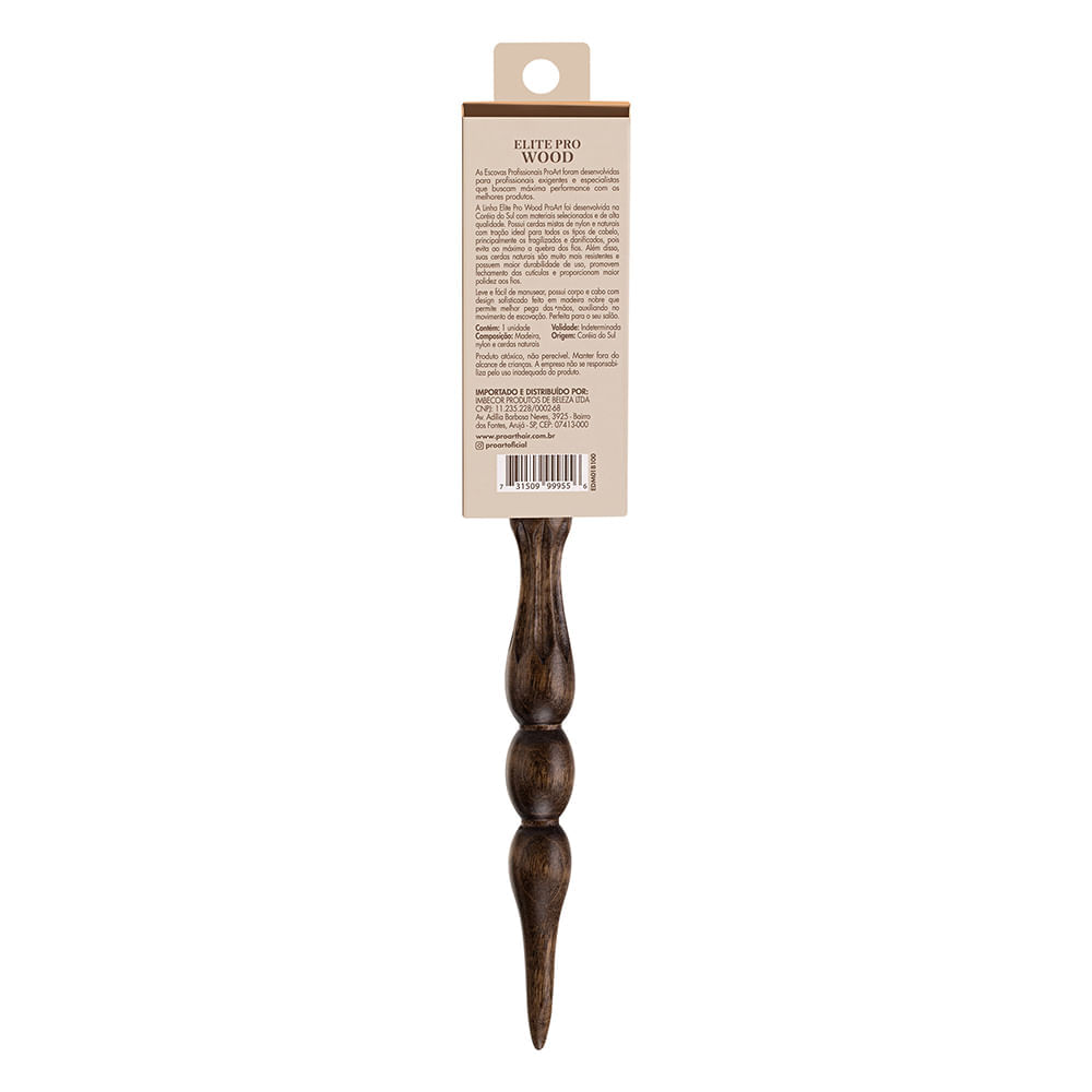 Escova Elite Pro Wood  17mm ProArt Marrom Marrom