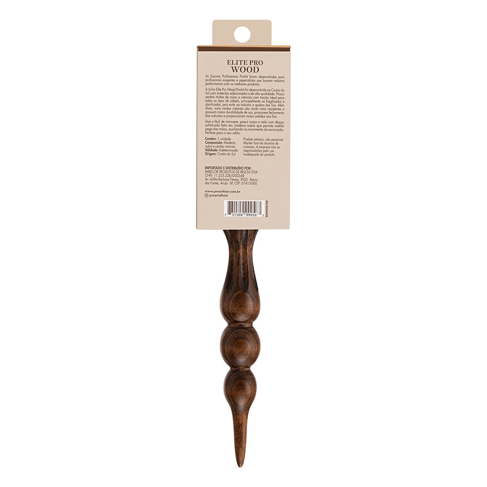 Escova Elite Pro Wood  22mm ProArt Marrom Marrom