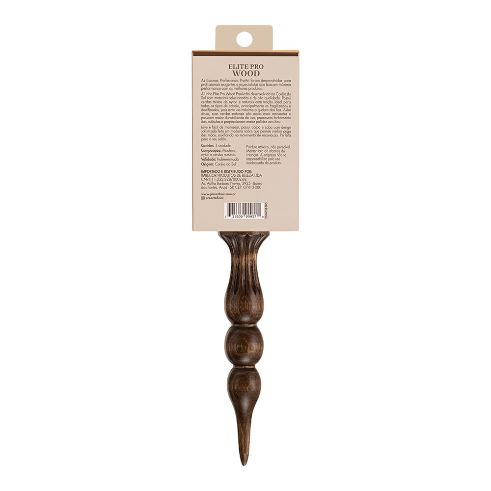 Escova Elite Pro Wood  32mm ProArt Marrom Marrom