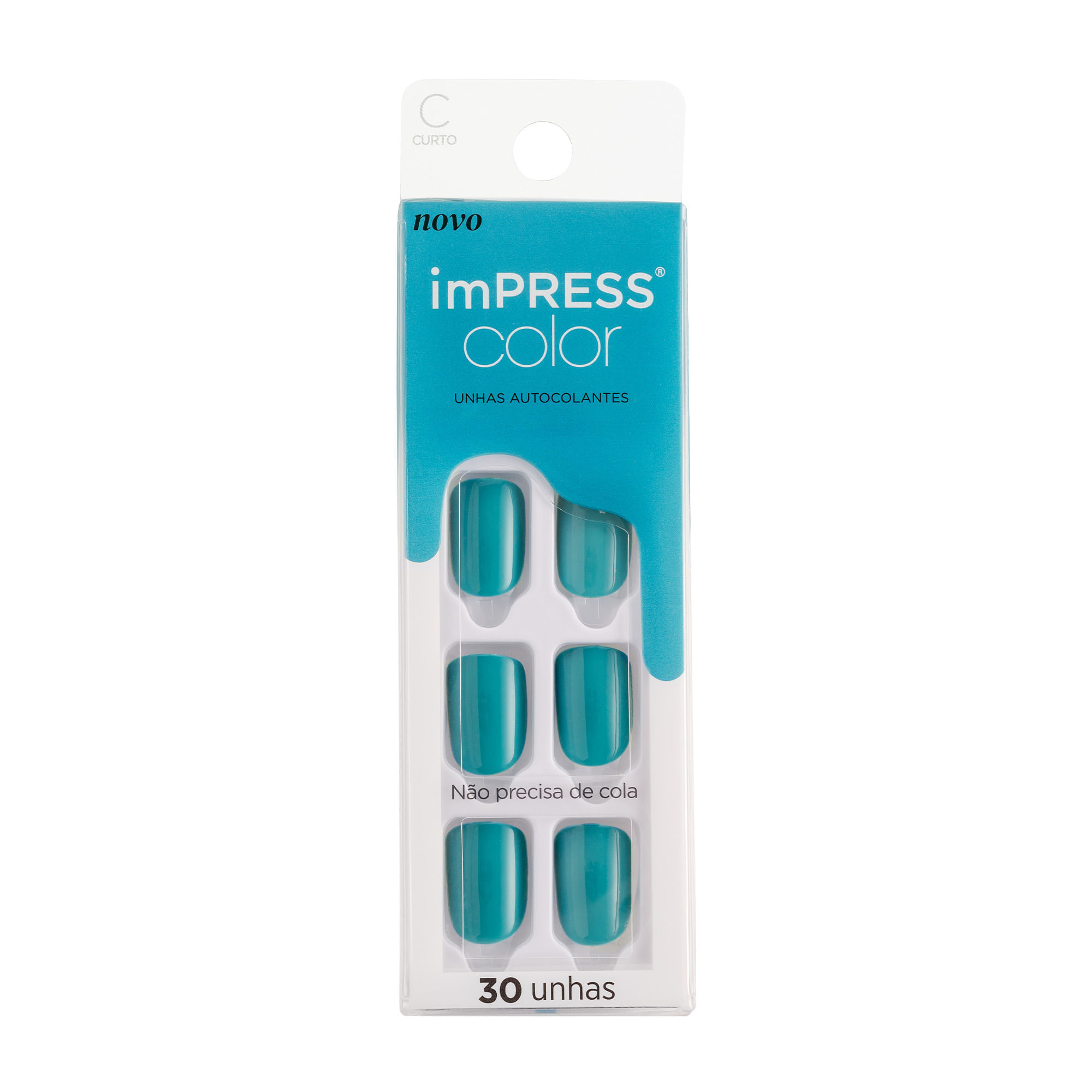 Unha Postiça Autocolante imPRESS Color curta Beach Waves Kiss New York Beach Waves