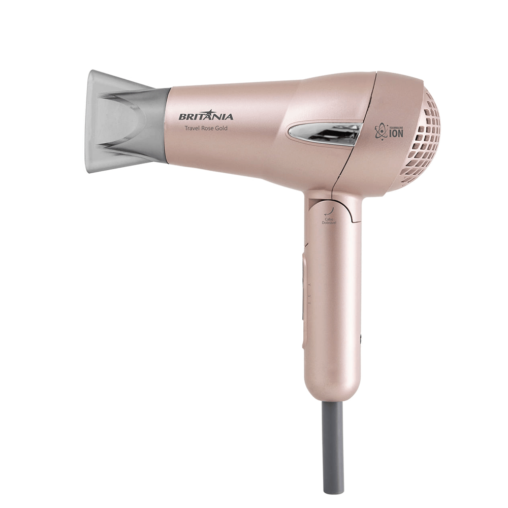 Kit Britânia Travel Rose Gold  Secador + Prancha Bivolt