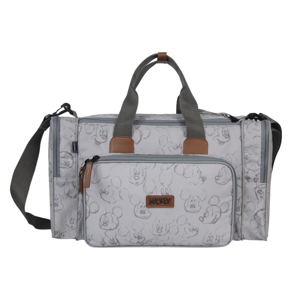 Sacola Maternidade Premium Mickey Cinza Com Trocador Babygo