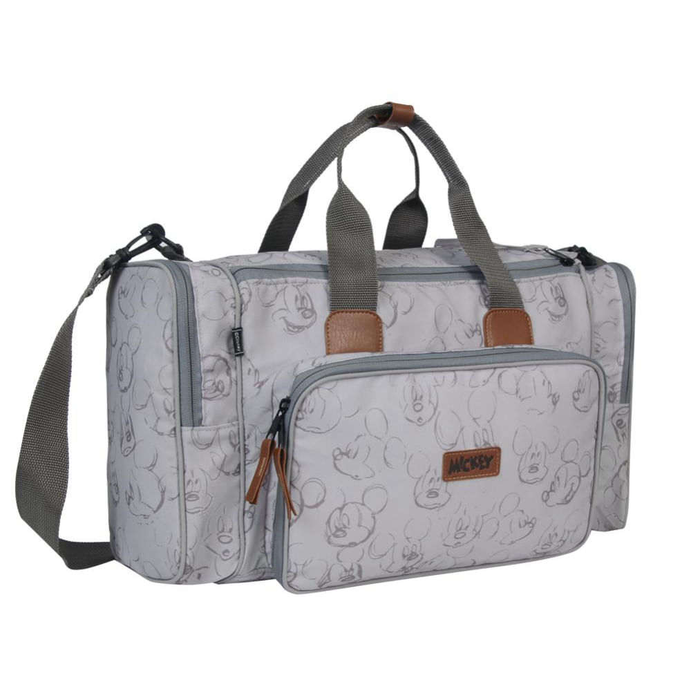 Sacola Maternidade Premium Mickey Cinza com Trocador Babygo