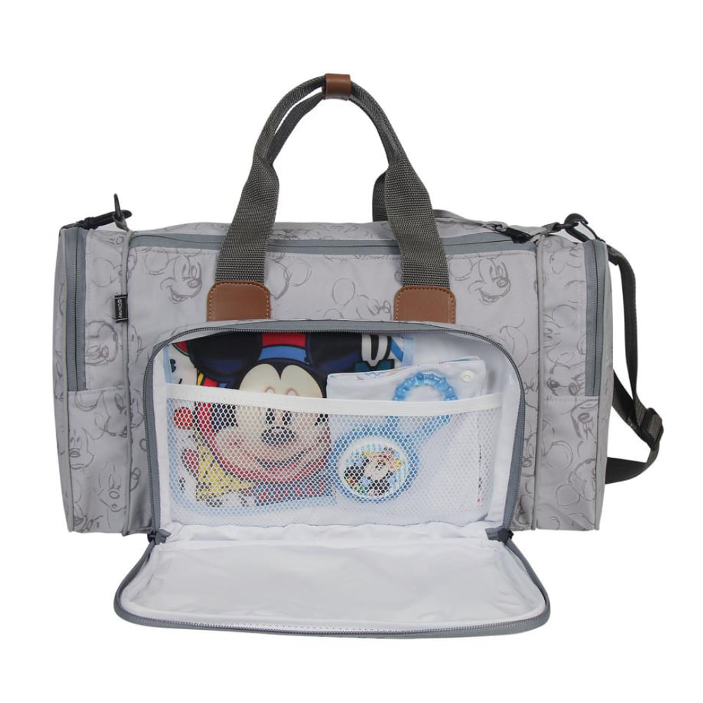 Sacola Maternidade Premium Mickey Cinza com Trocador Babygo