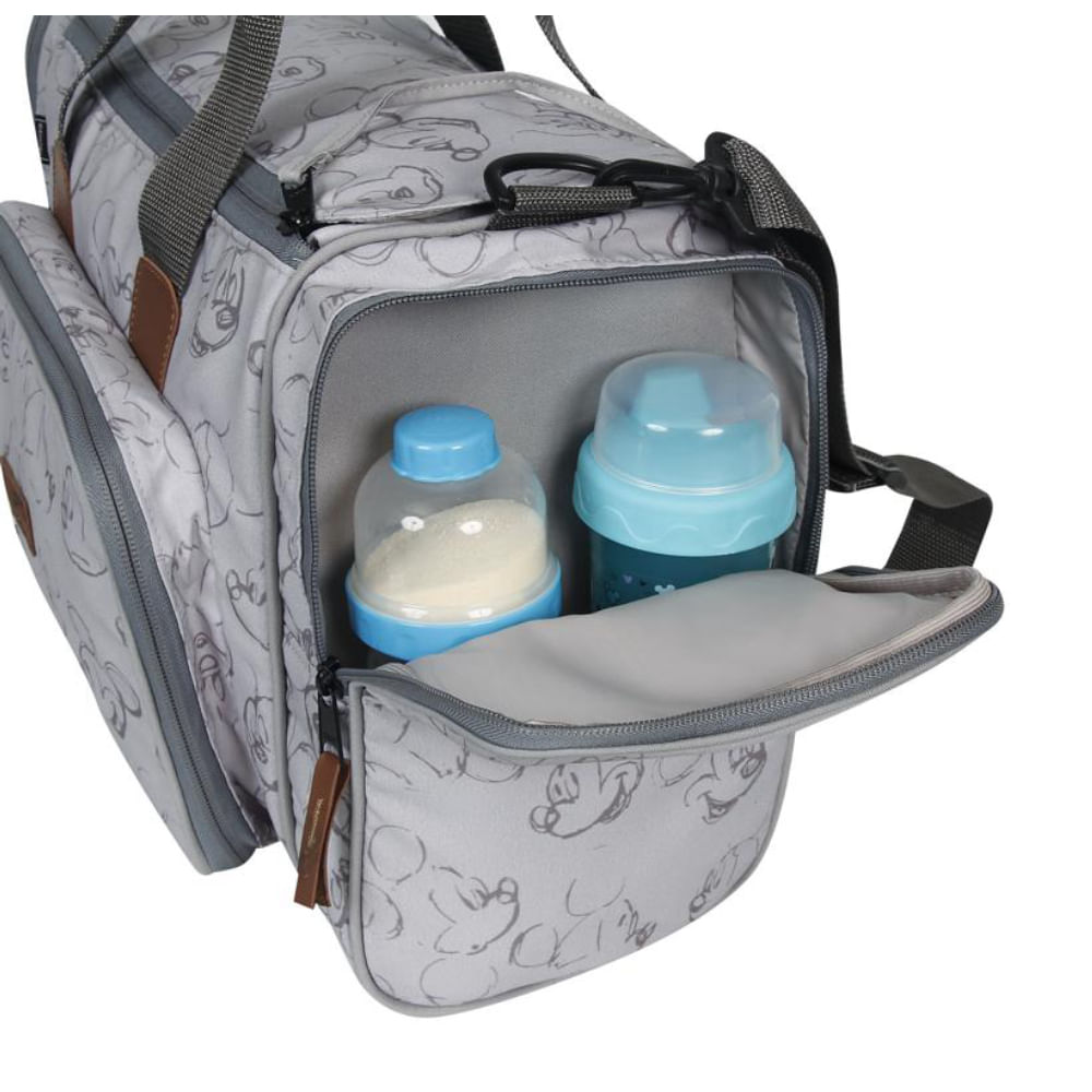 Sacola Maternidade Premium Mickey Cinza com Trocador Babygo