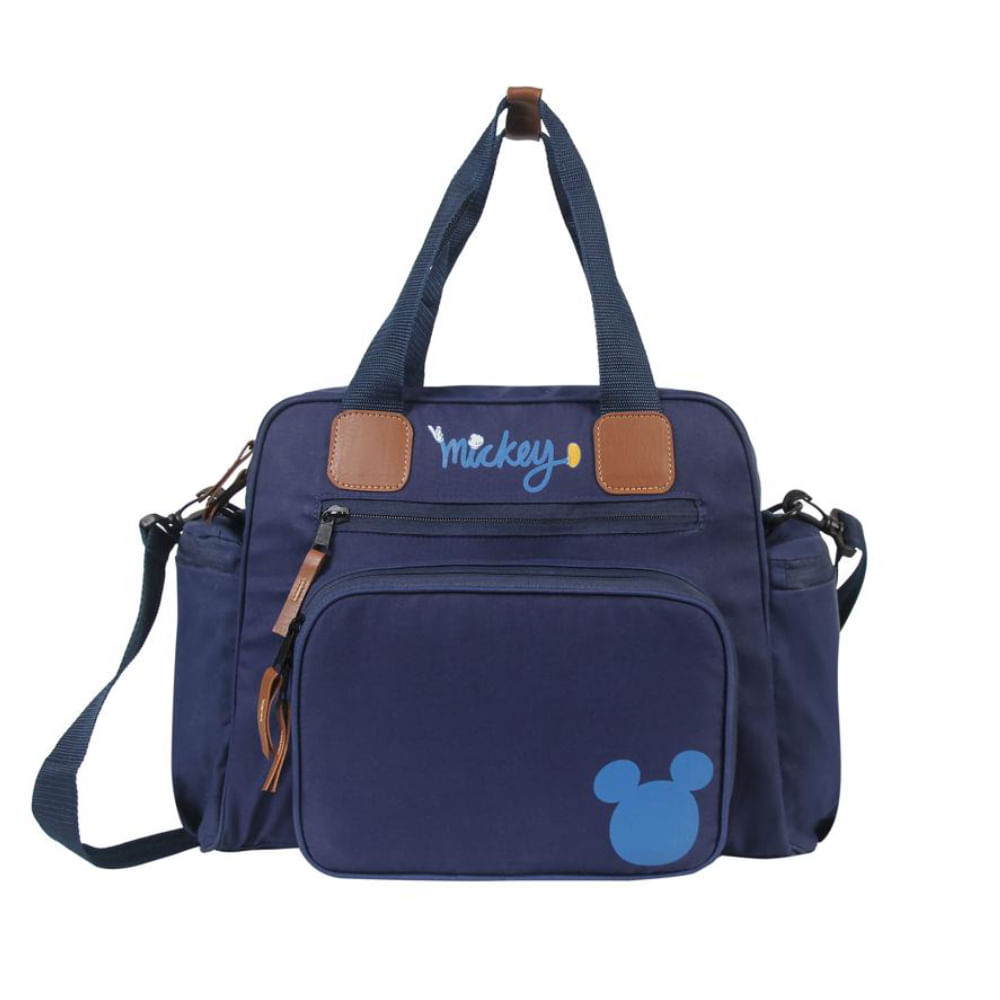 Sacola Maternidade Premium Decorada Mickey Azul com Trocador Babygo