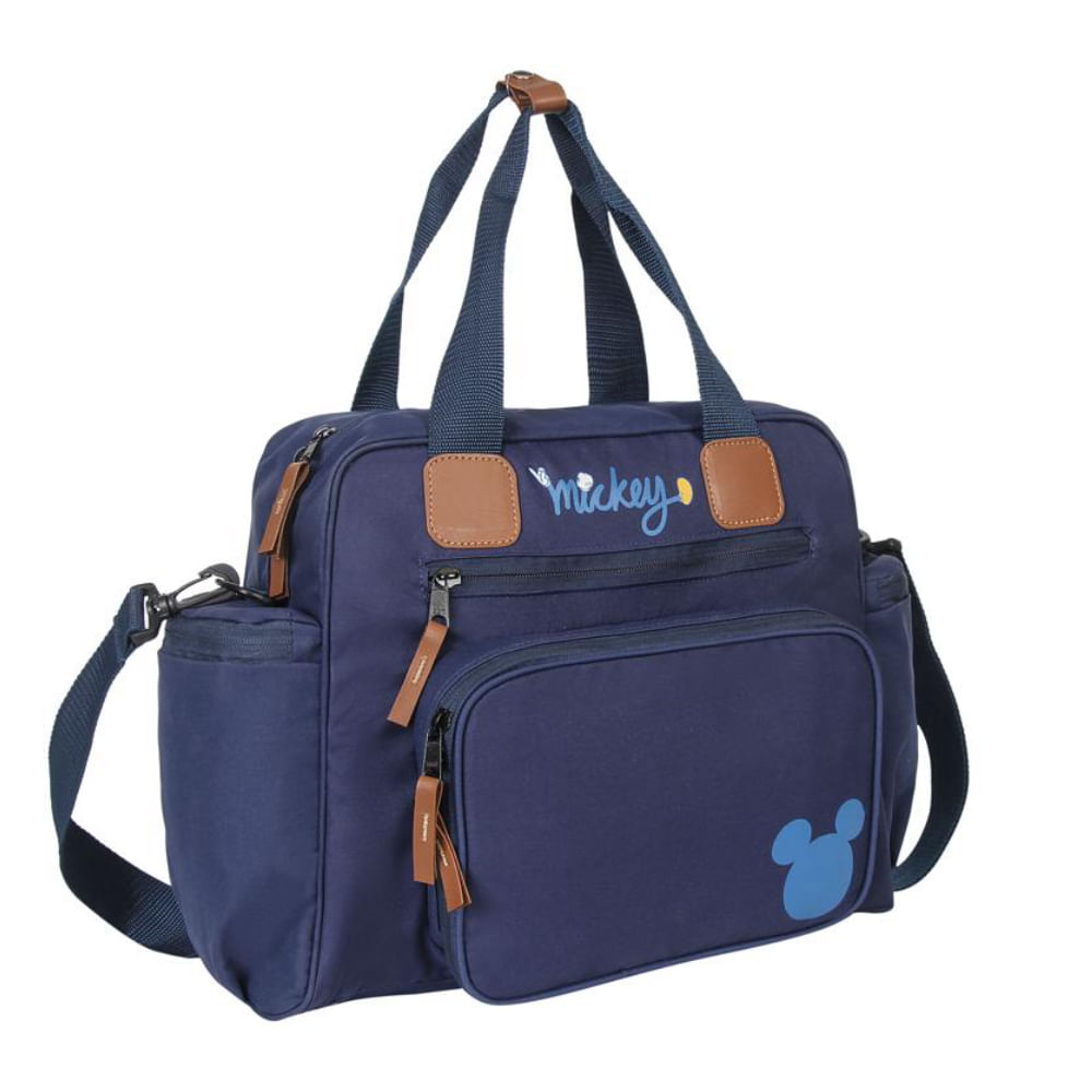 Sacola Maternidade Premium Decorada Mickey Azul com Trocador Babygo