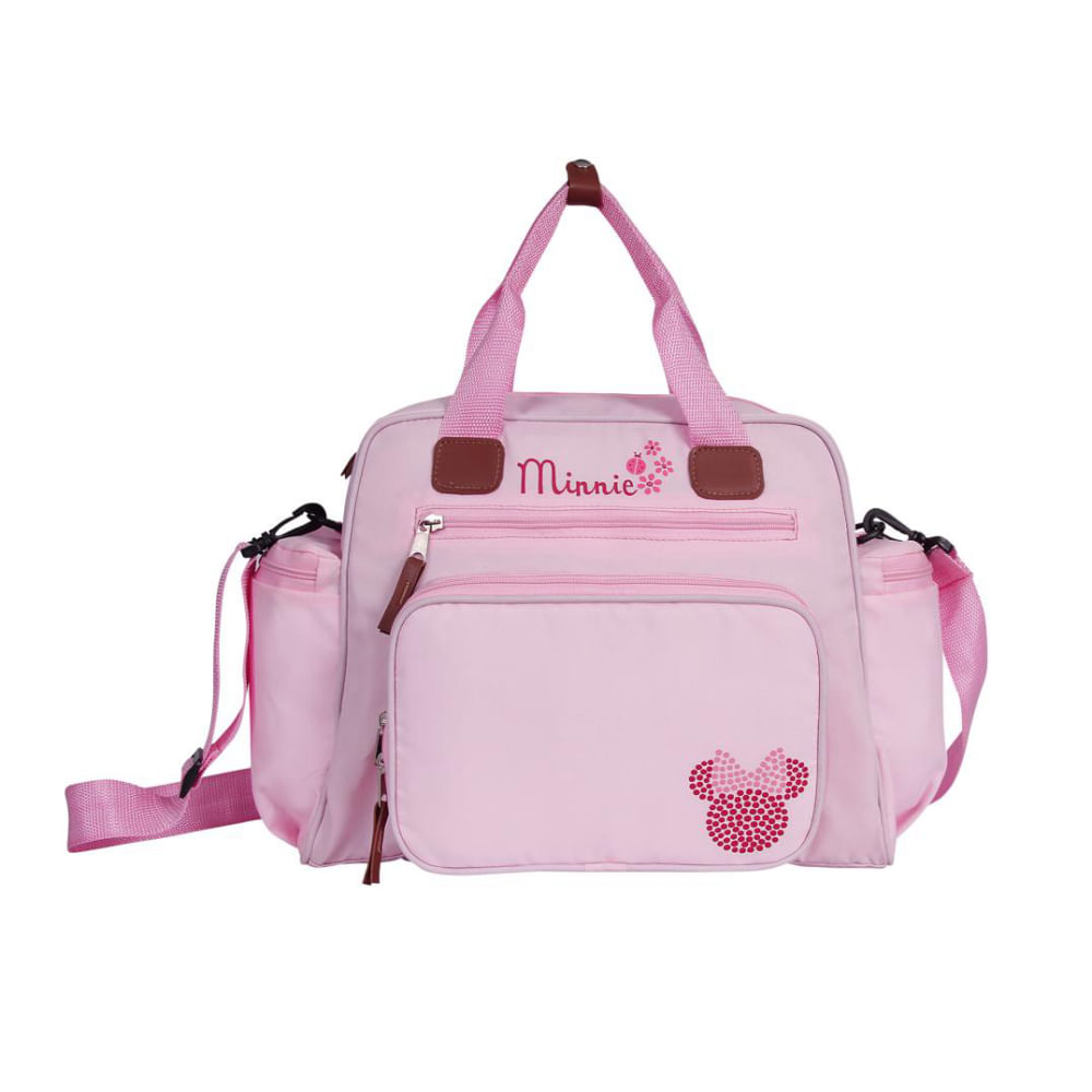 Sacola Maternidade Premium Decorada Minnie Rosa Com Trocador Babygo