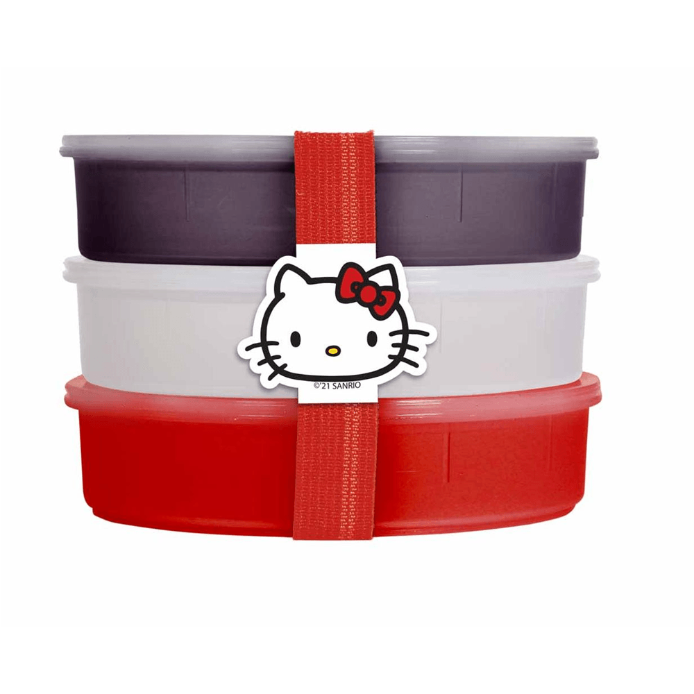 Conjunto de Potes Decorado Hello Kitty 3 unidades