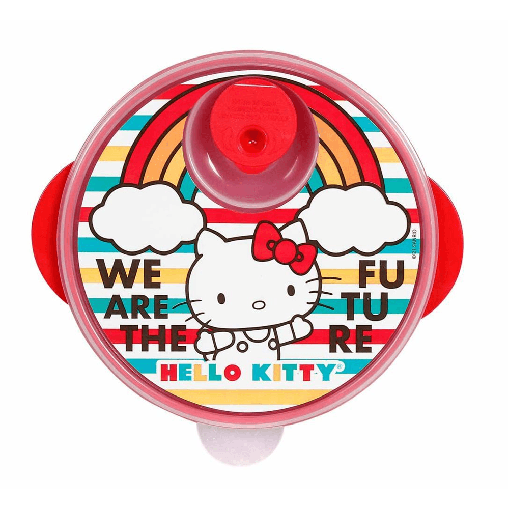Prato com Divisões e Tampa para Microondas Decorado Hello Kitty