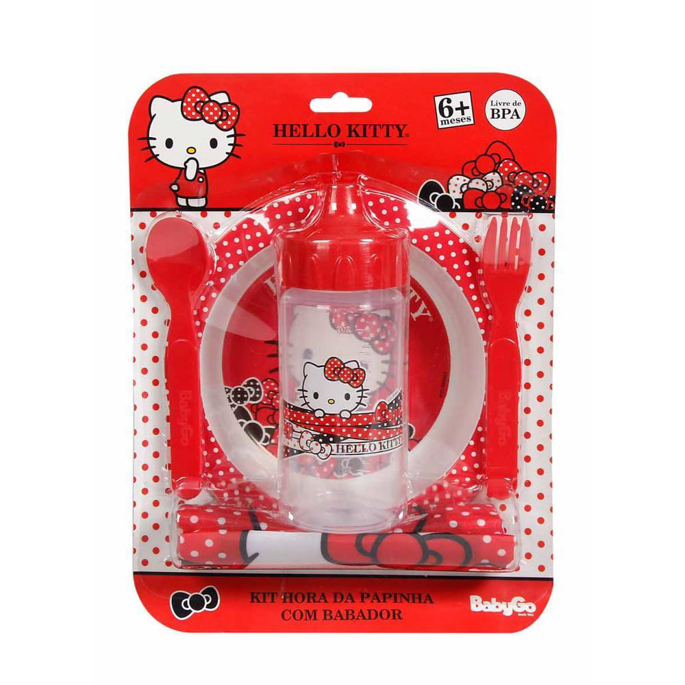 Kit Completo A Hora da Papinha Bebê Hello Kitty BabyGo