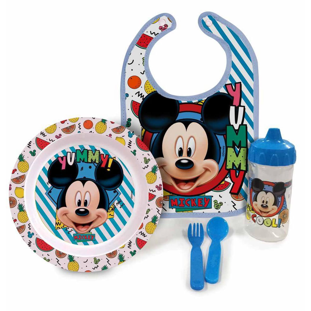 Kit Completo A Hora da Papinha Bebê Mickey BabyGo