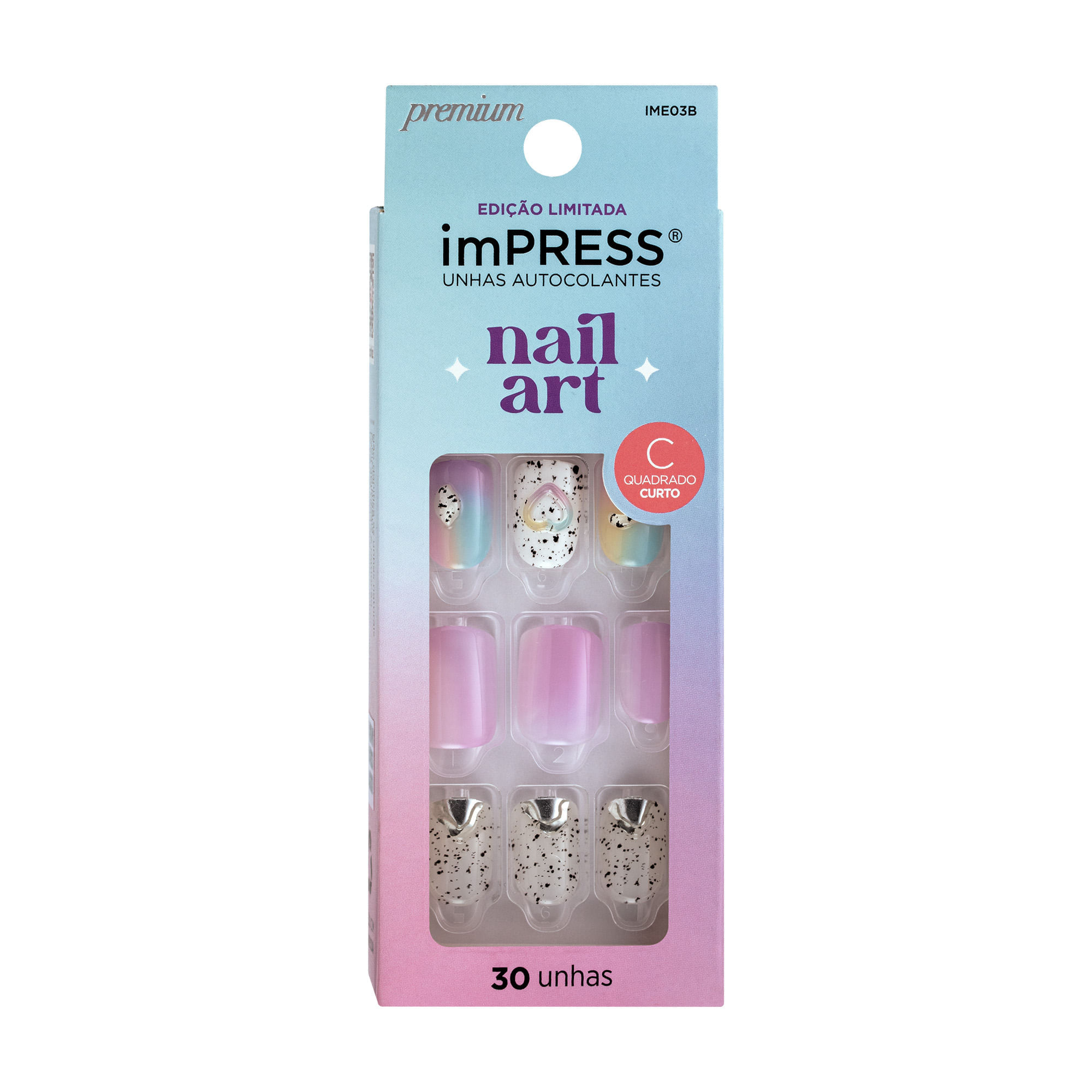 Unha Postiça Impress Nail Art Sweet Life Kiss New York Sweet Life