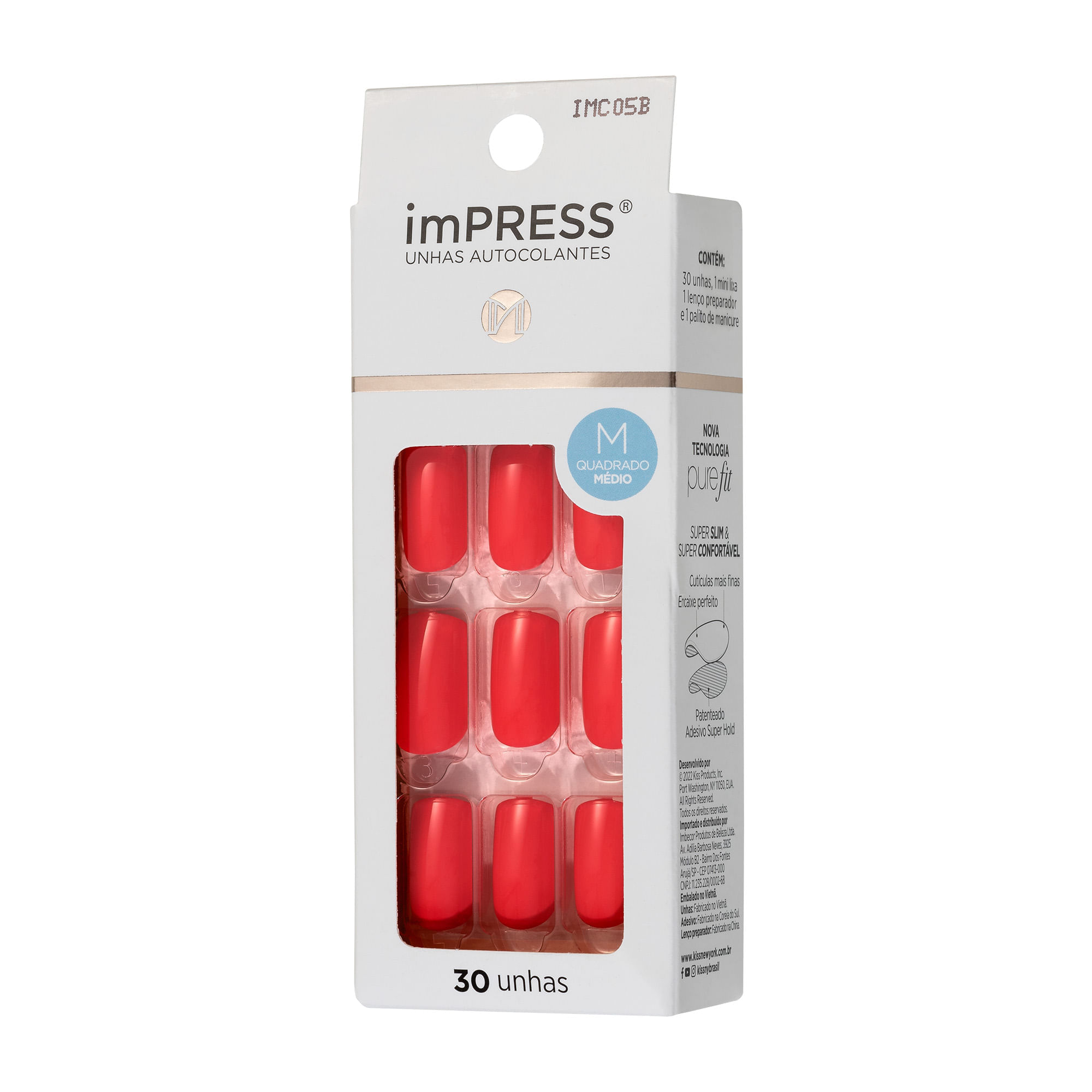 Unha Postiça Autocolante imPress Self Love média 220V Kiss New York imPress Self Love 220V