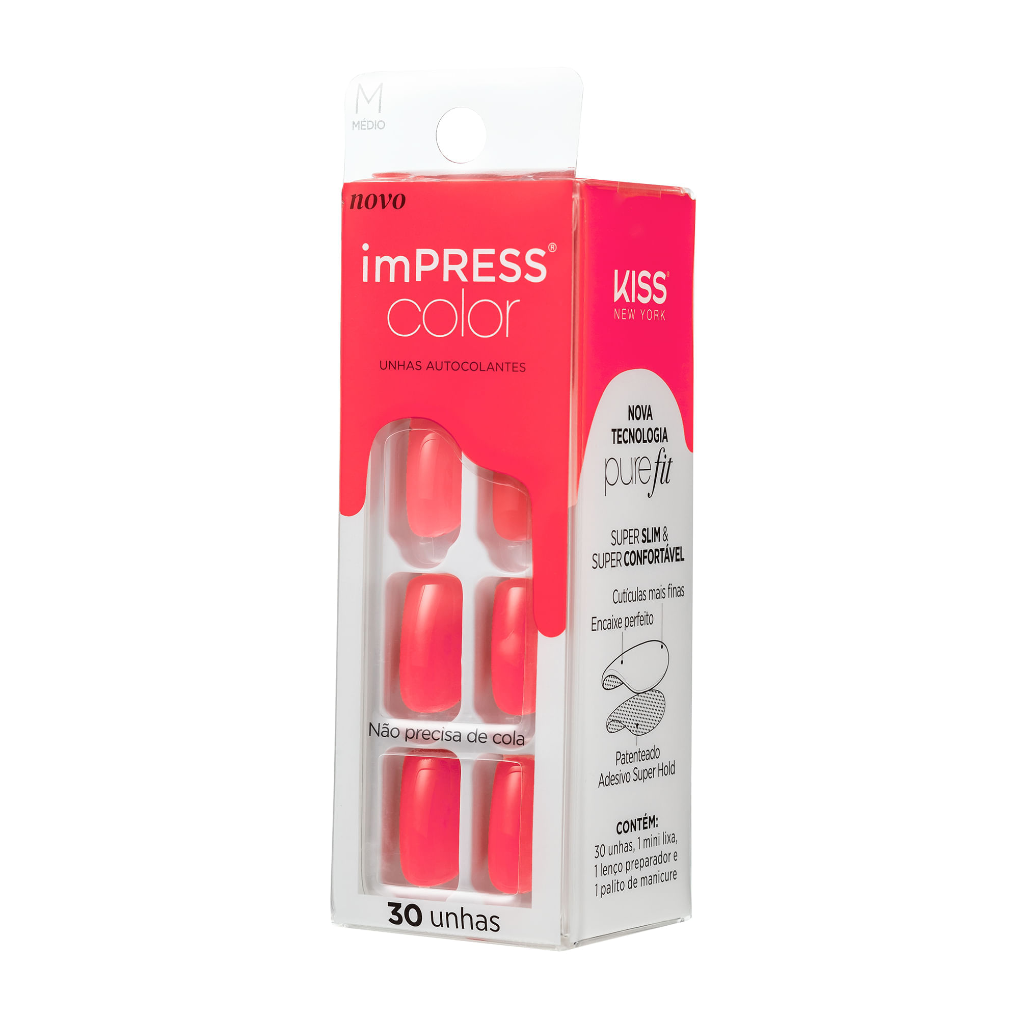 Unha Postiça Autocolante imPRESS Color média She's Right Kiss New York She's Right