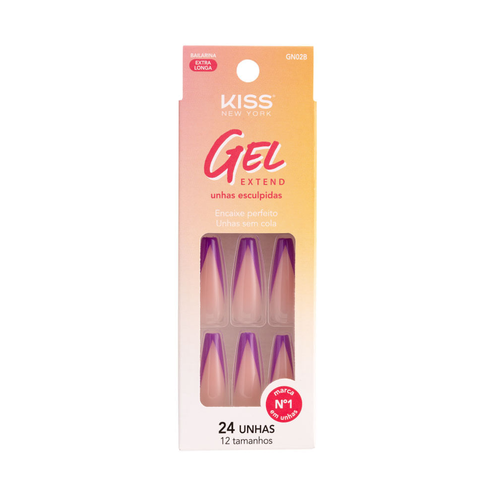 Unhas Postiças Gel Extend New PurpleKiss New York New Purple