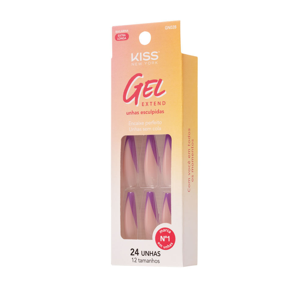 Unhas Postiças Gel Extend New PurpleKiss New York New Purple