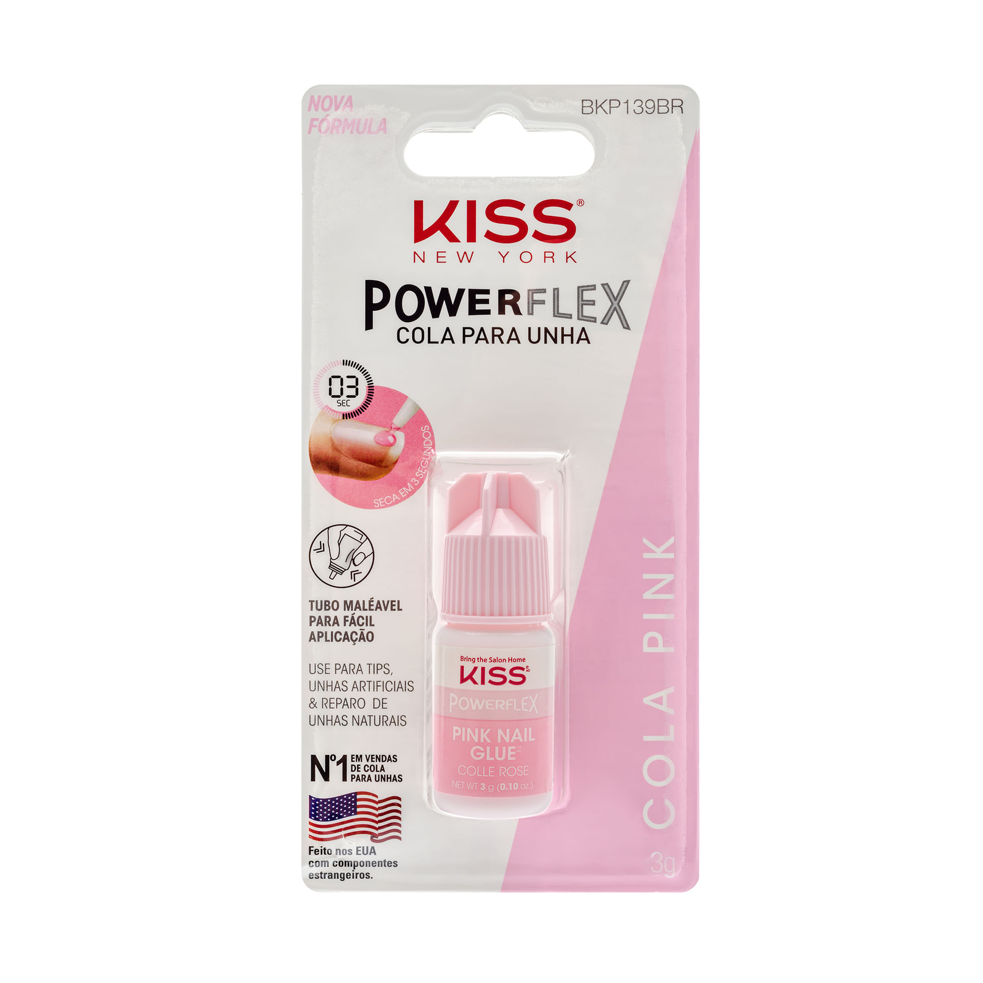 Cola para Unha Postiça Powerflex Pink Kiss New York Única