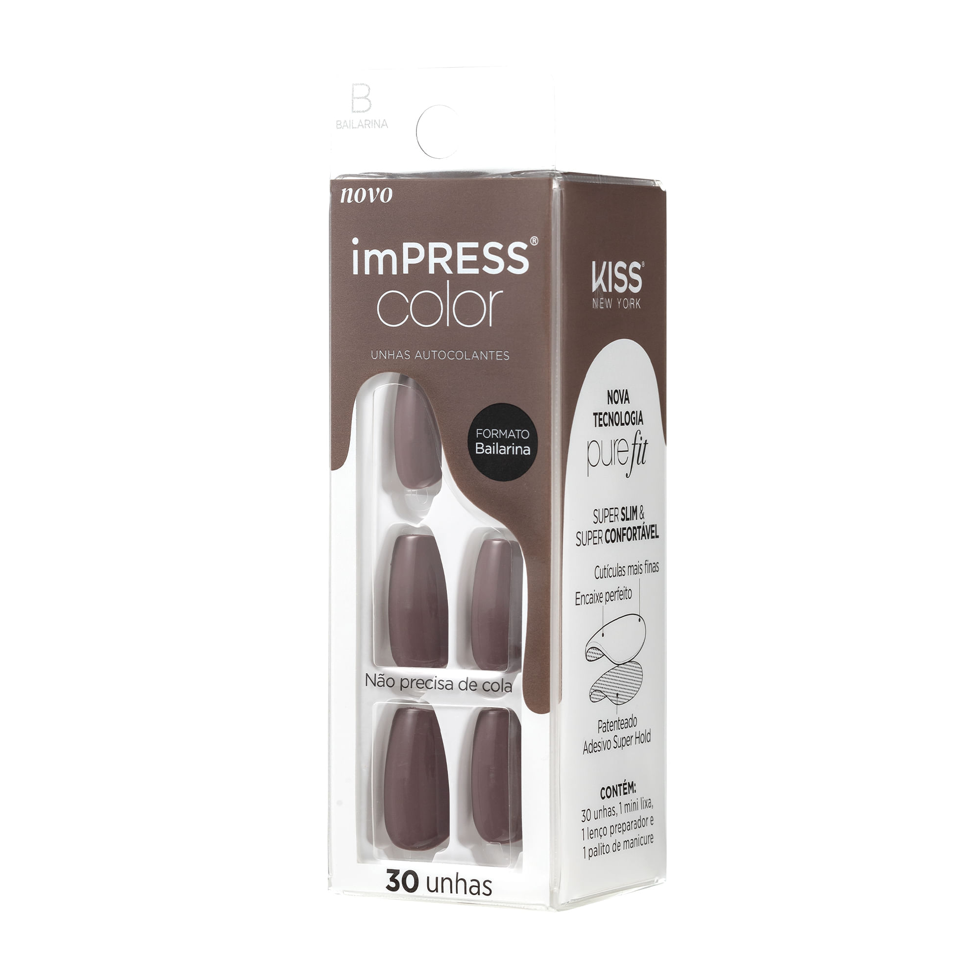 Unha Postiça Autocolante imPRESS Color Bailarina Dusk Till Dawn Kiss New York Dusk Till Dawn