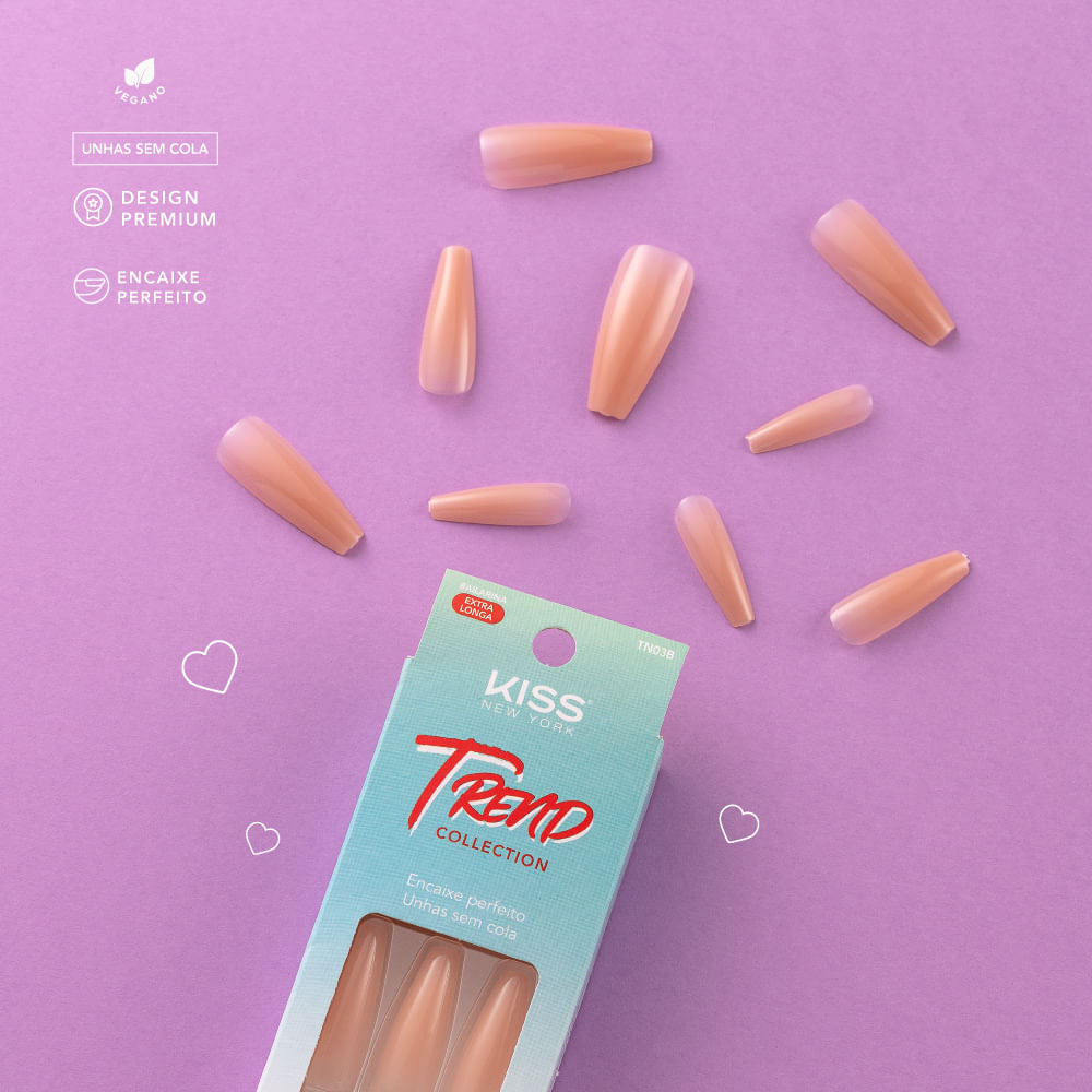 Unhas Postiças Trend Collection Better Nude Kiss New York Better Nude