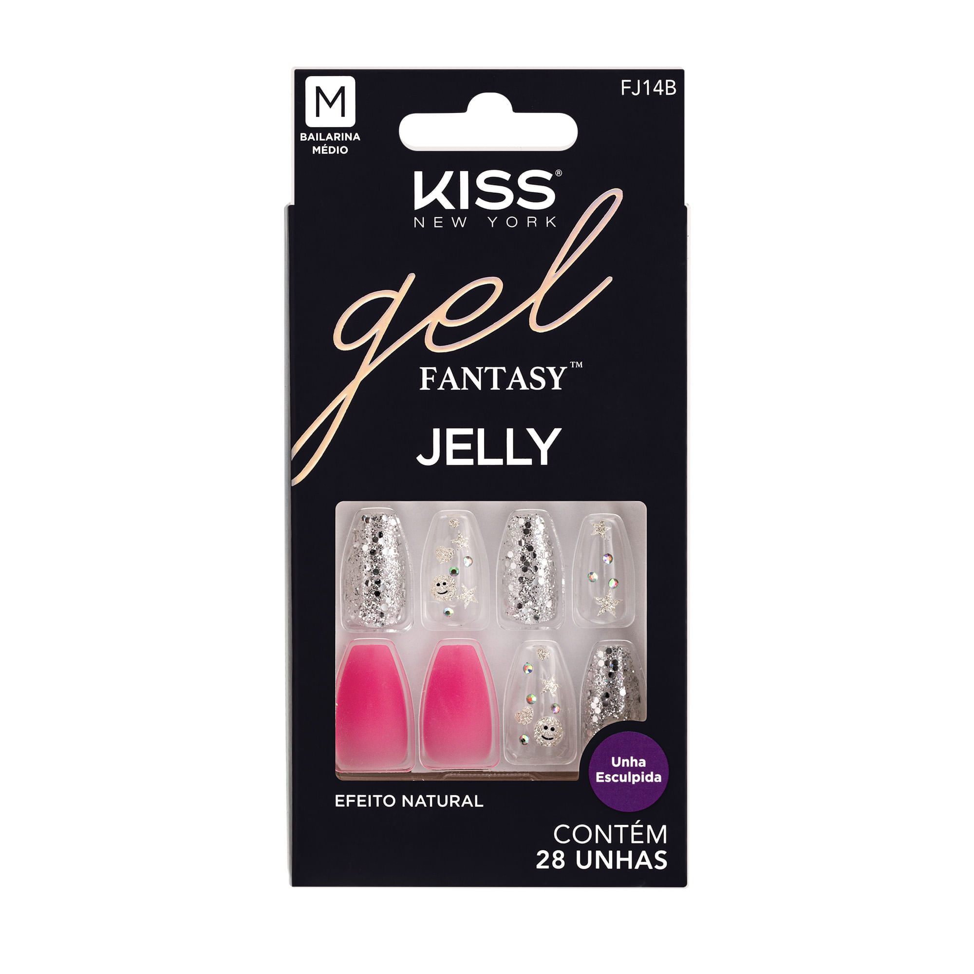 Unha Postiça Jelly Fantasy Nails Fun & Jelly Kiss New York Fun & Jelly