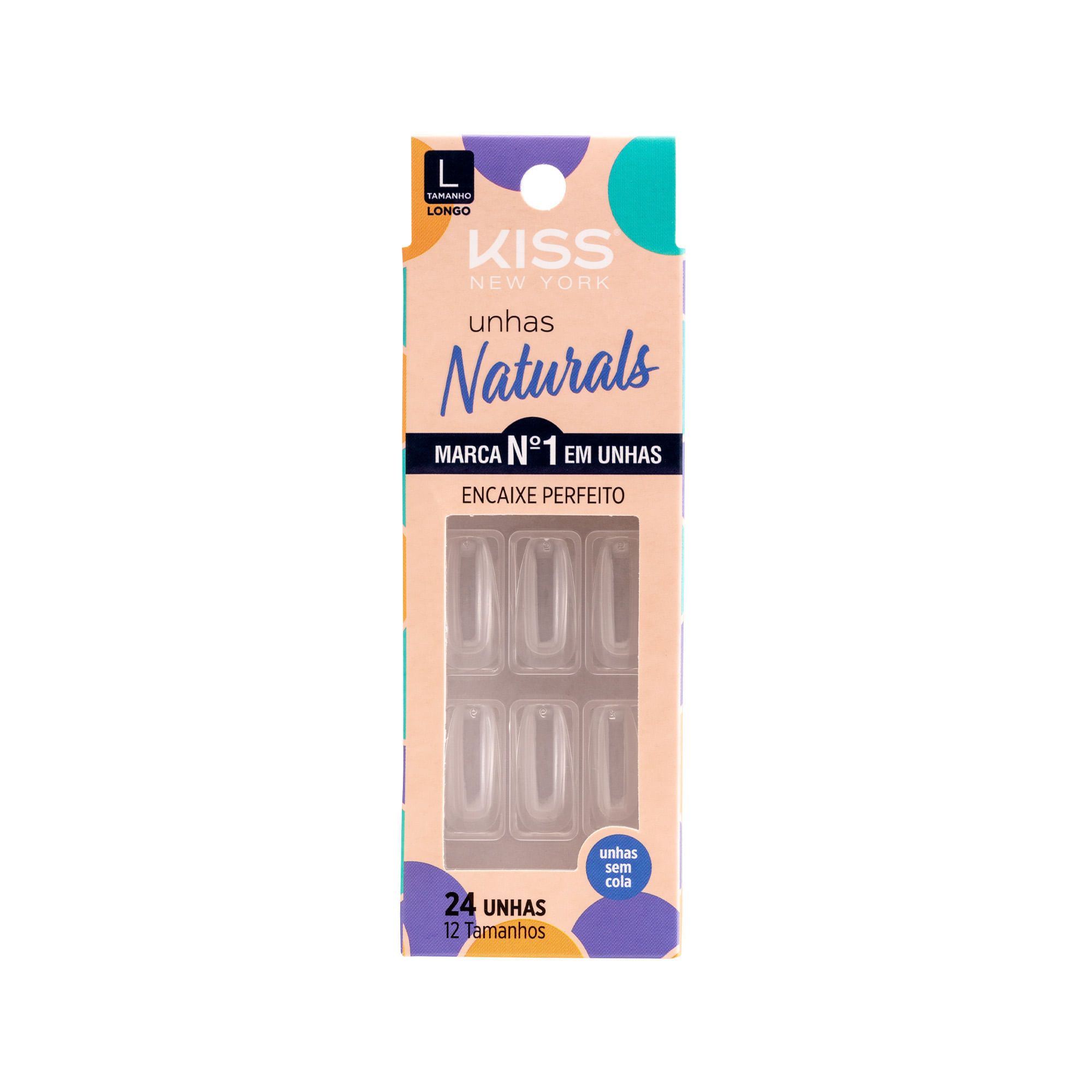 Unha Postiça Naturals Transparente Kiss New York Única