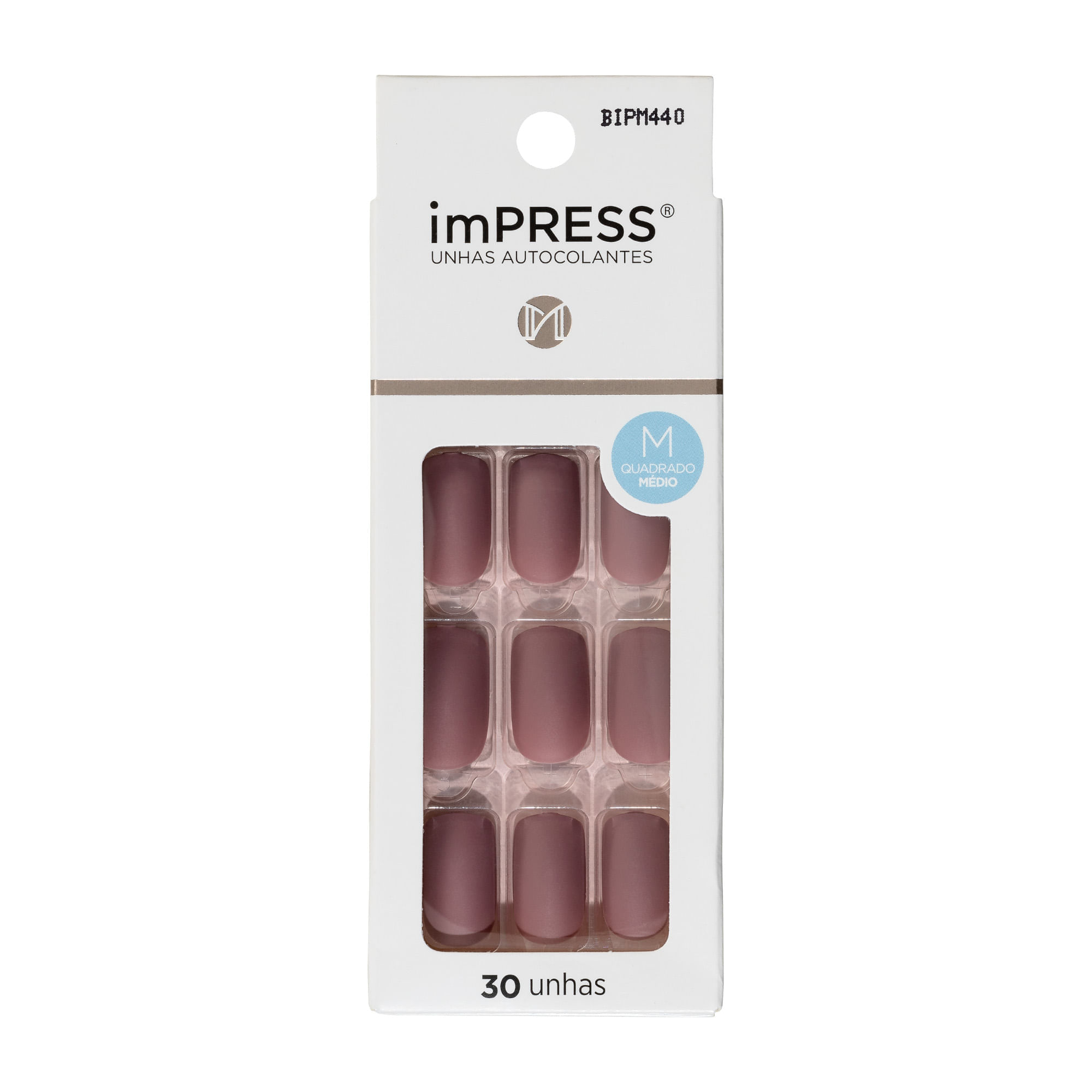 Unha Postiça Autocolante imPress matte média Secret Kiss New York Secret