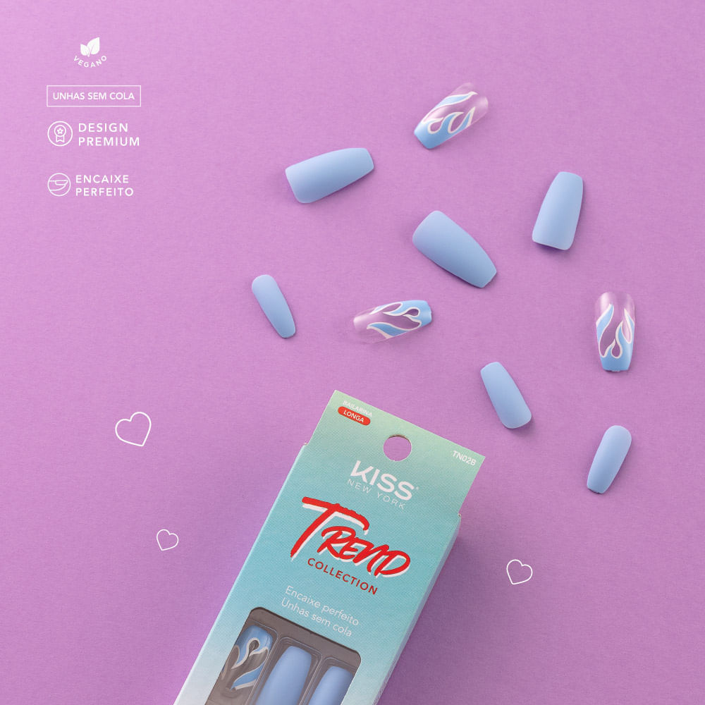 Unhas Postiças Trend Collection Ocean Kiss New York Ocean