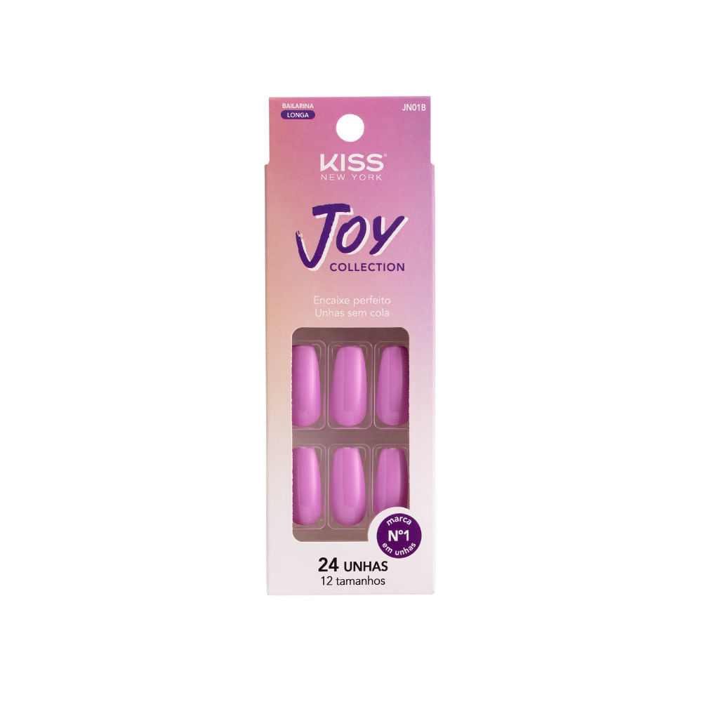Unhas Postiças Joy Collection Real Pink Kiss New York Real Pink
