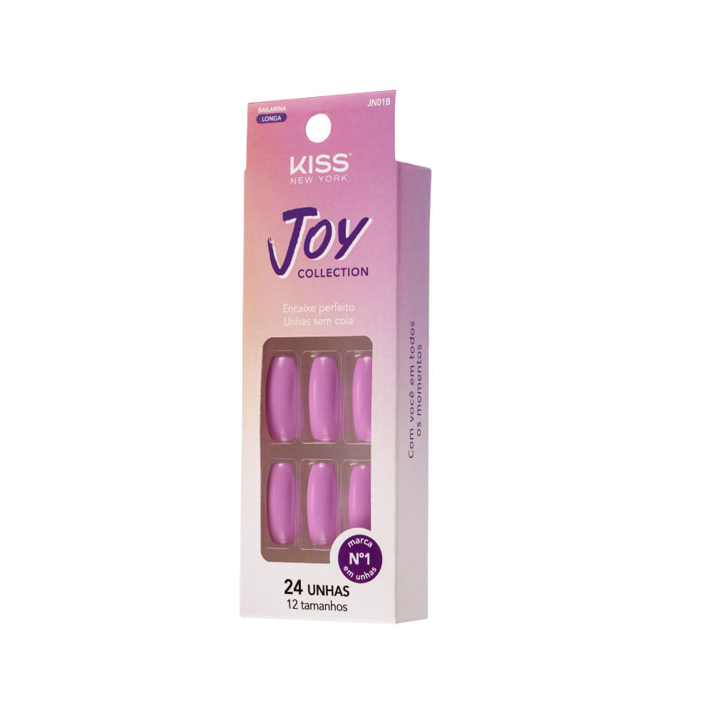 Unhas Postiças Joy Collection Real Pink Kiss New York Real Pink