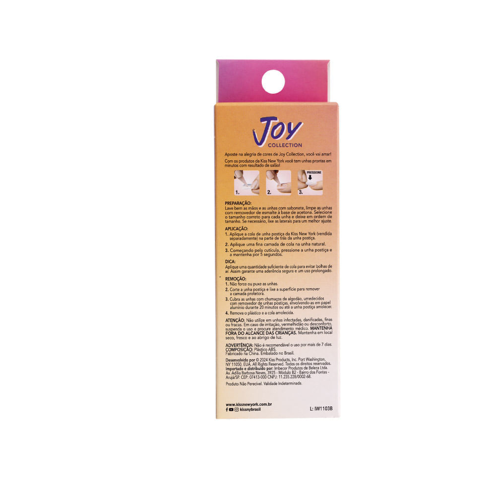Unhas Postiças Joy Collection Real Pink Kiss New York Real Pink
