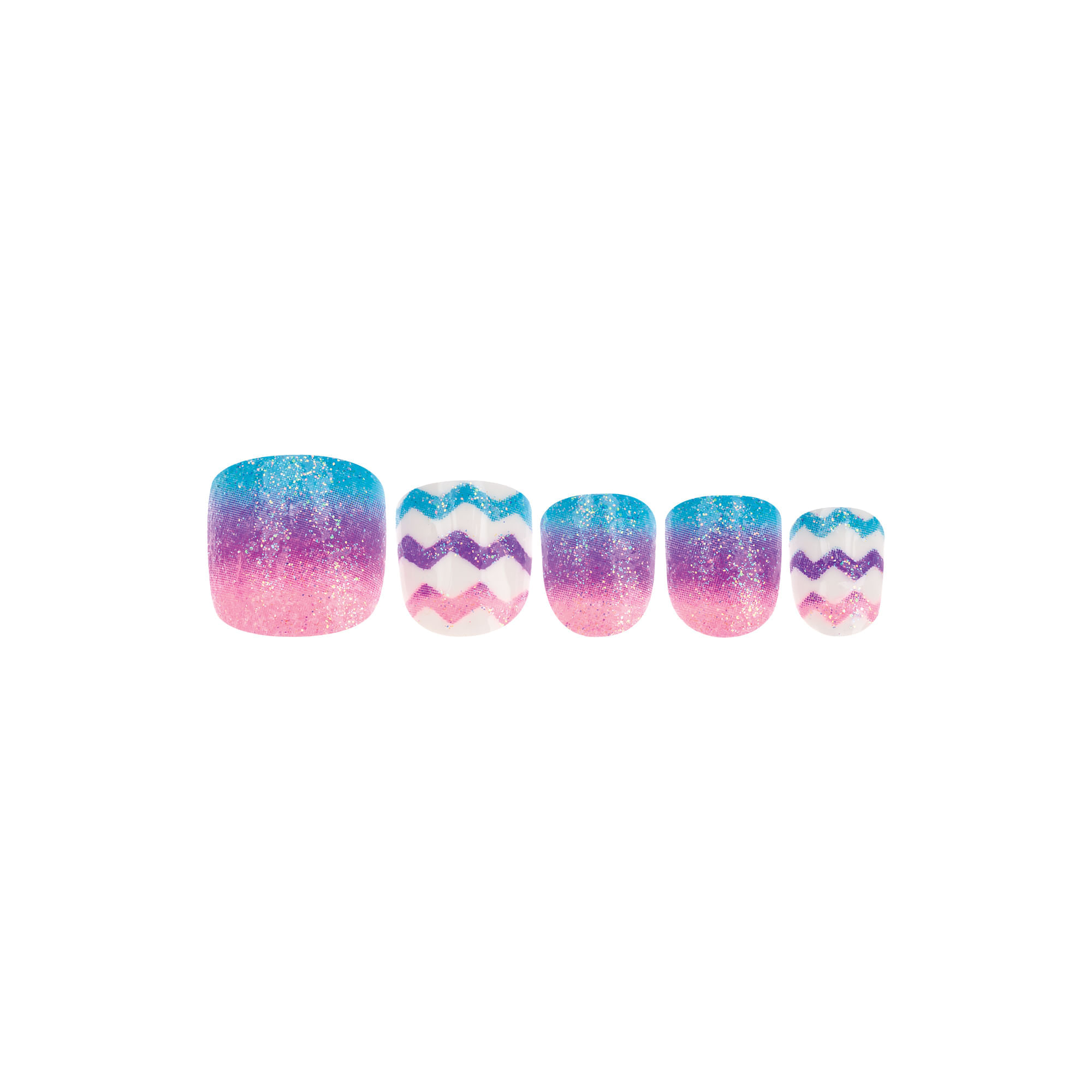 Unha Postiça Infantil Pink Rainbow Kiss New York Rainbow