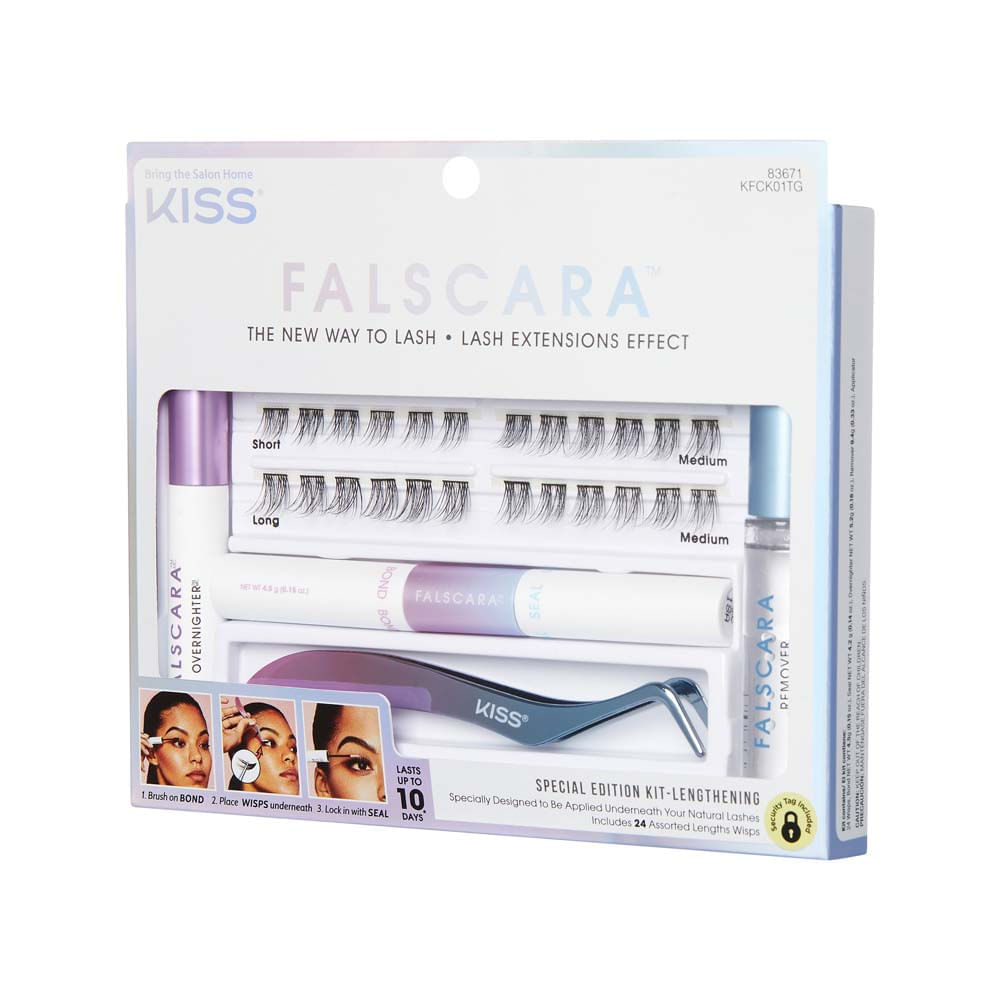 Kit Completo Iniciante Cílios Postiços Falscara Kiss New York Única