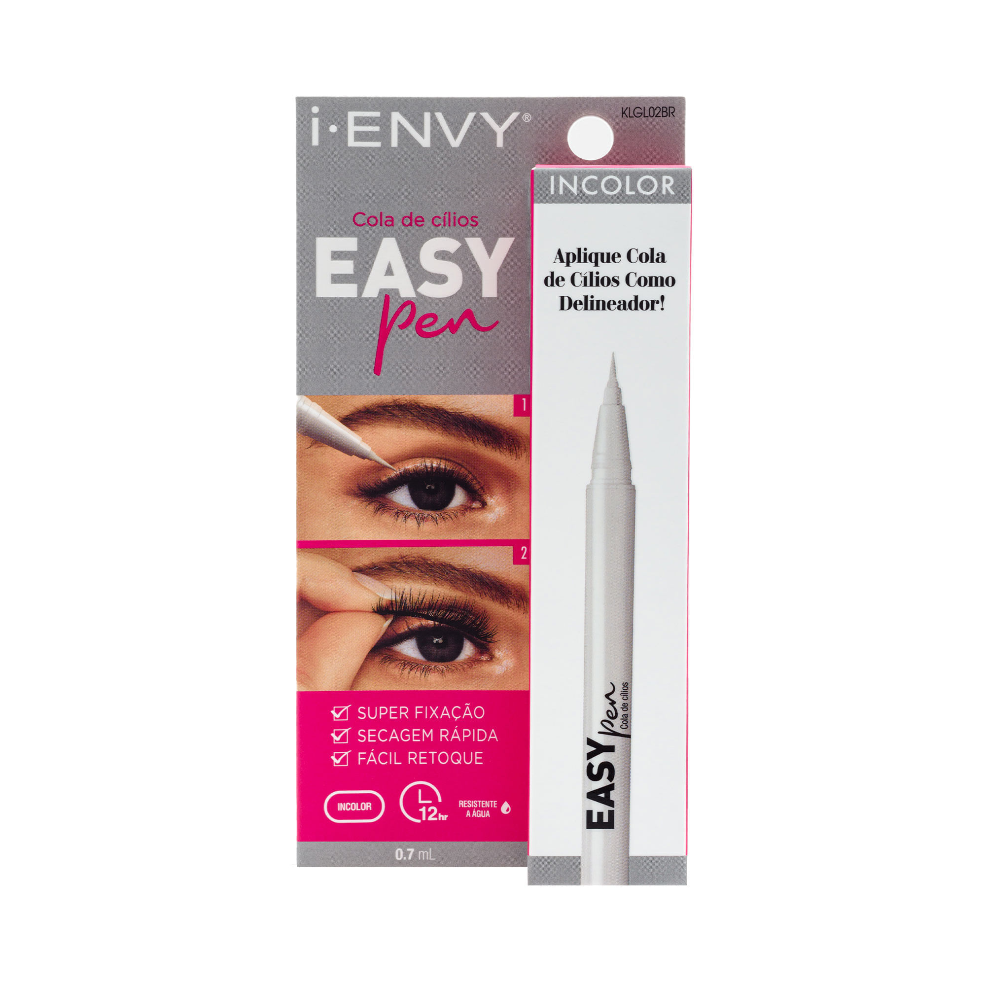 Cola Para Cílios Postiços Delineadora Easy Pen Kiss New York Incolor Incolor