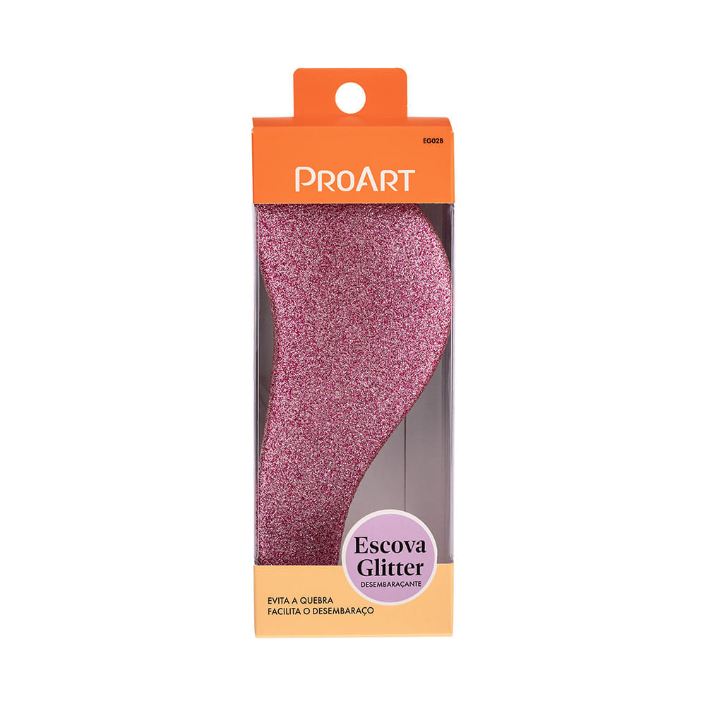 Escova Glitter Desembaraçante Proart Glitter Rosa