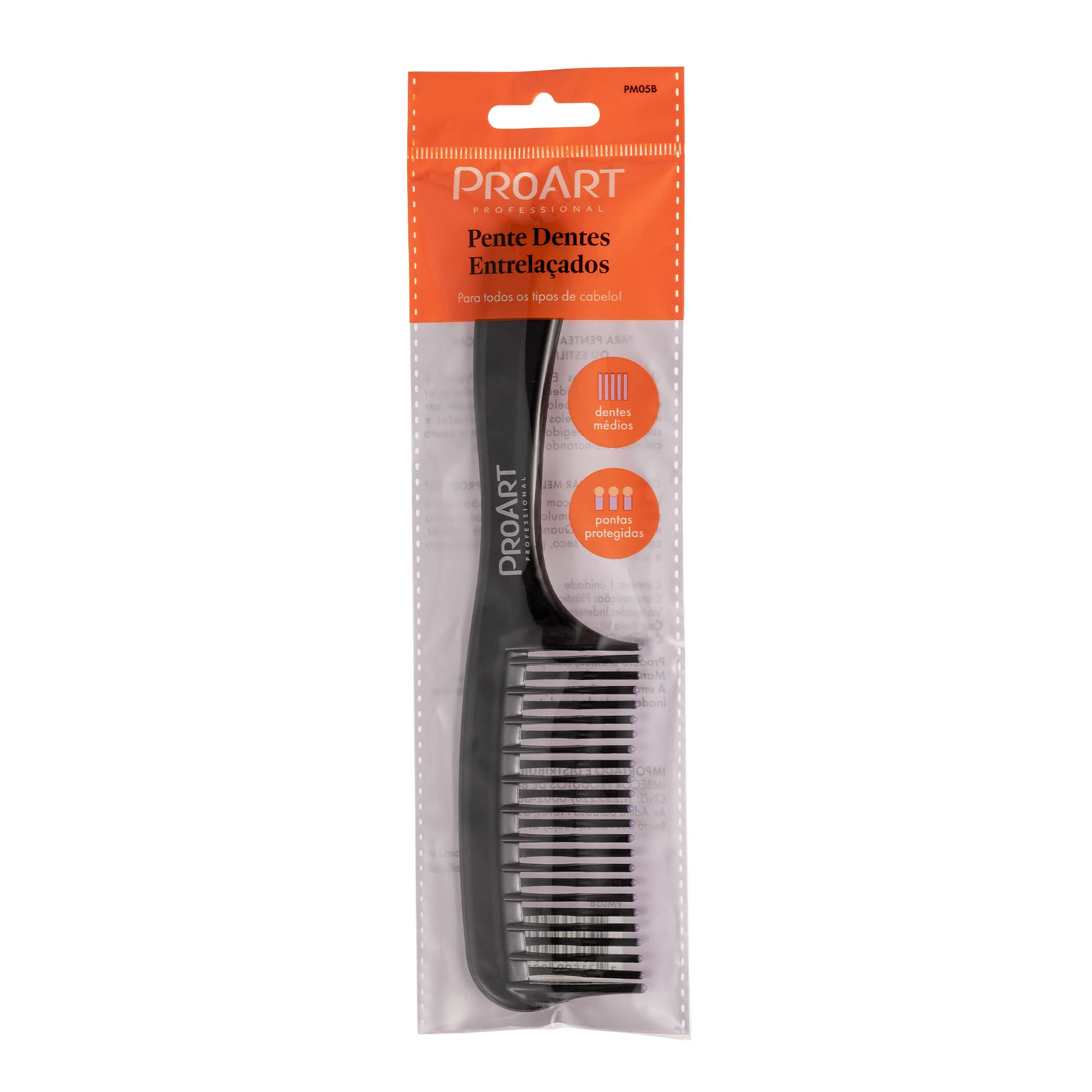 Pente Dentes Entrelaçados Preto ProArt