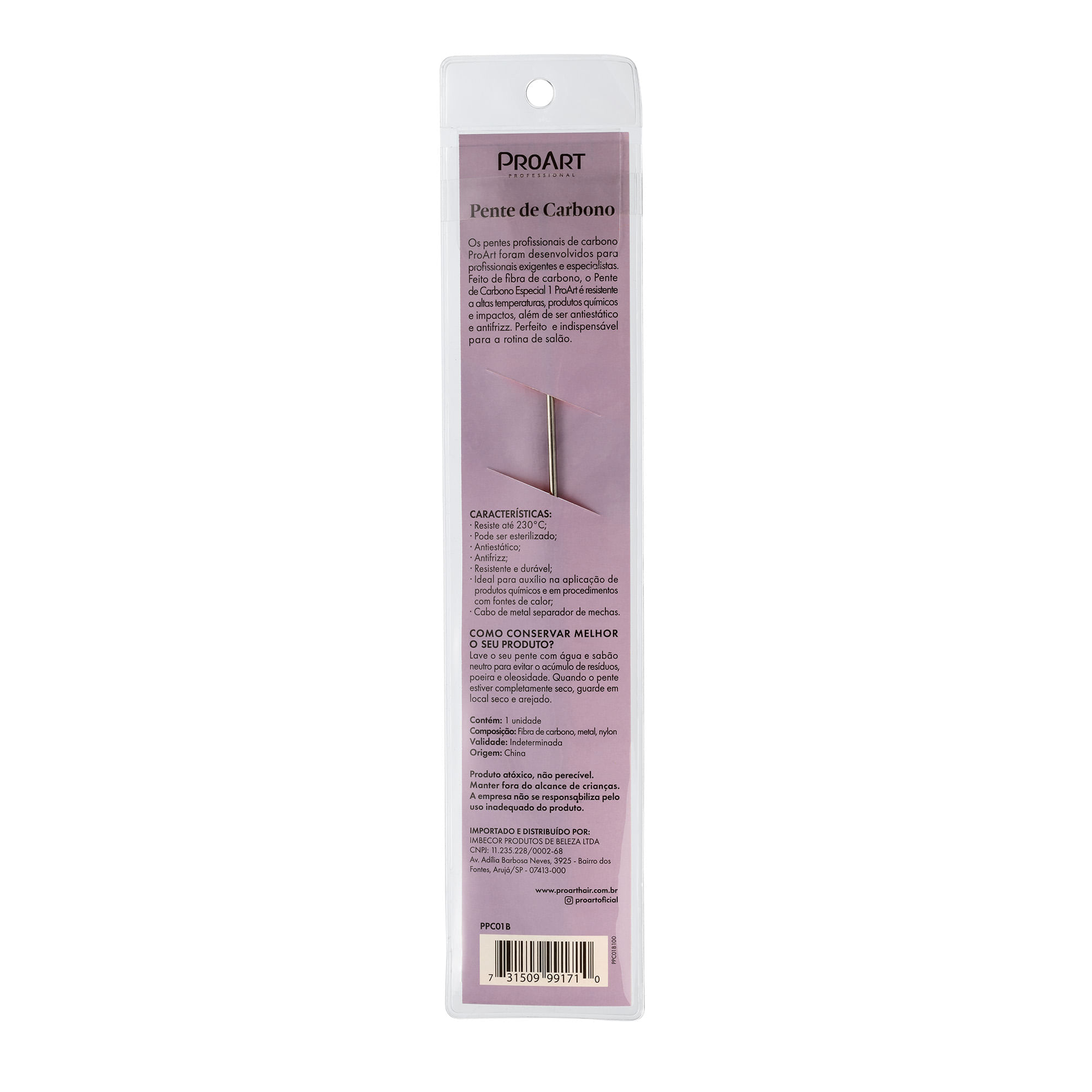 Pente de Carbono Fino com Separador de Metal ProArt