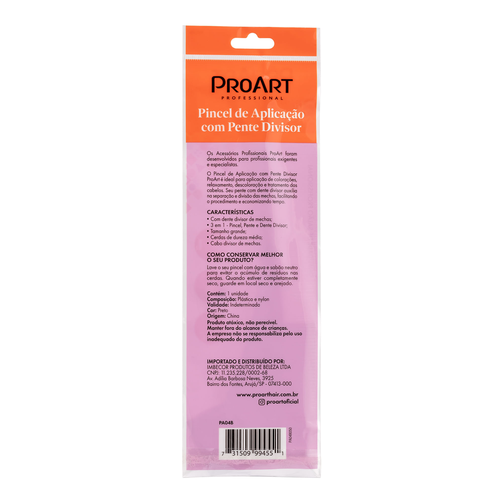 Pincel de aplicação 3 em 1 + Divisor de mechas ProArt