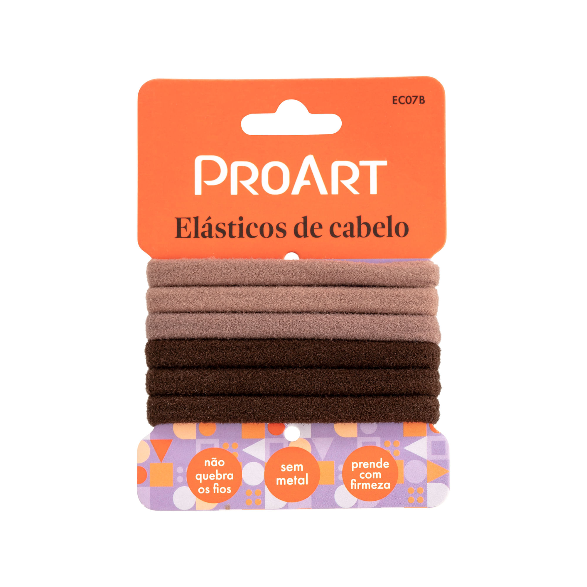 Elásticos Pequeno de Cabelo 6 unidades - ProArt Marrom e Rosa