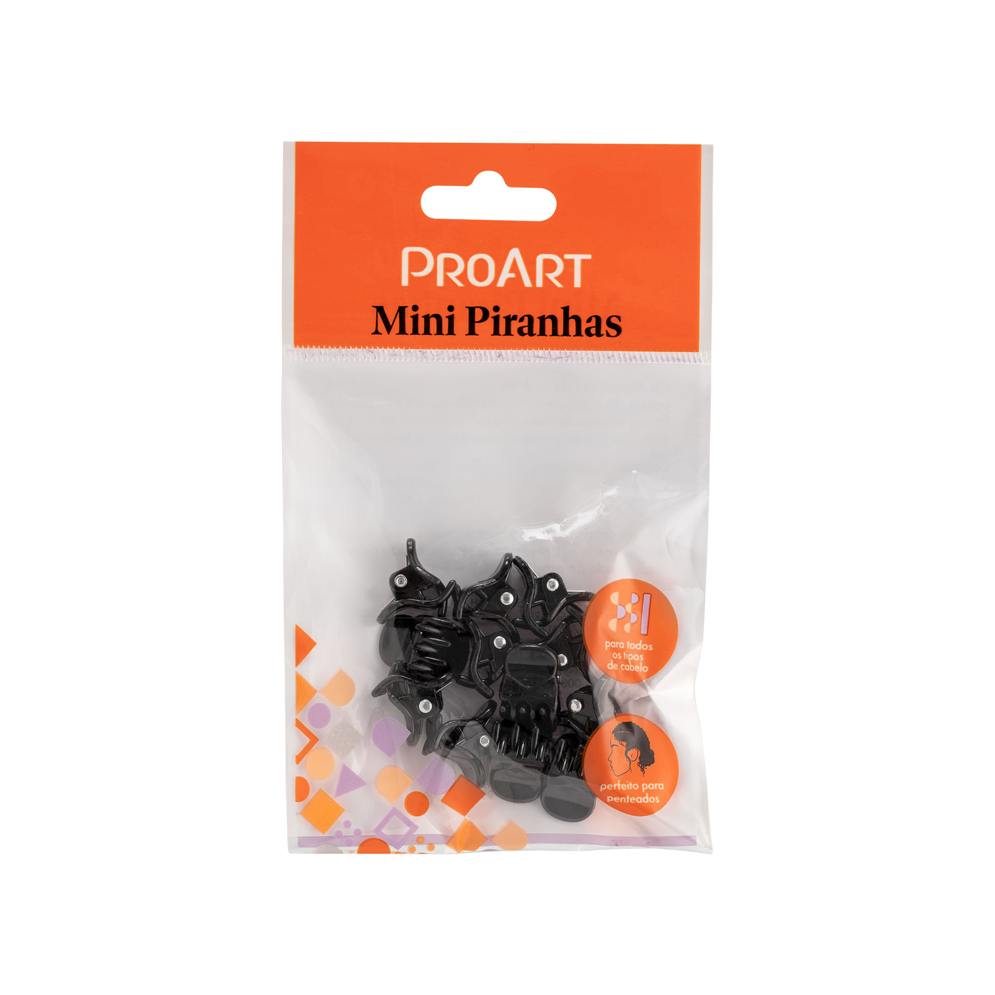Kit Piranhas de Cabelo 12 unidades Pequenas ProArt Preto