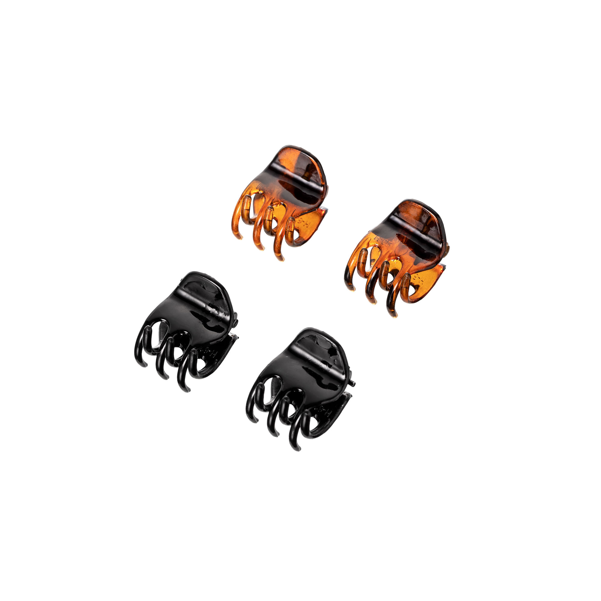 Kit Piranhas de Cabelo 4 unidades Sortidos ProArt Preto e Marrom