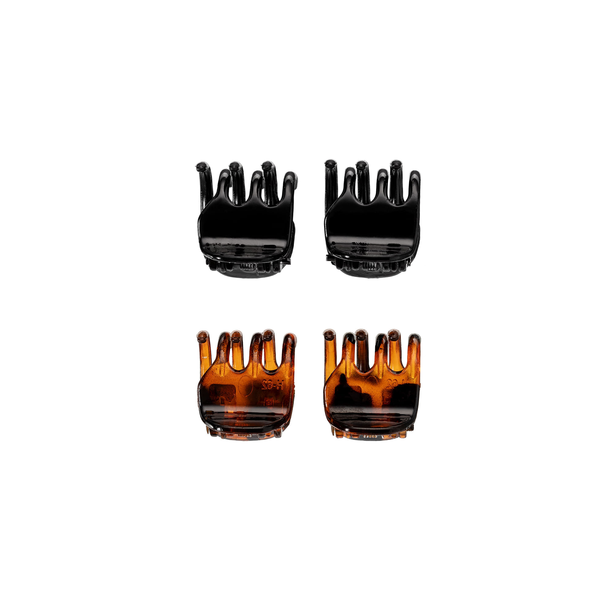 Kit Piranhas de Cabelo 4 unidades Sortidos ProArt Preto e Marrom