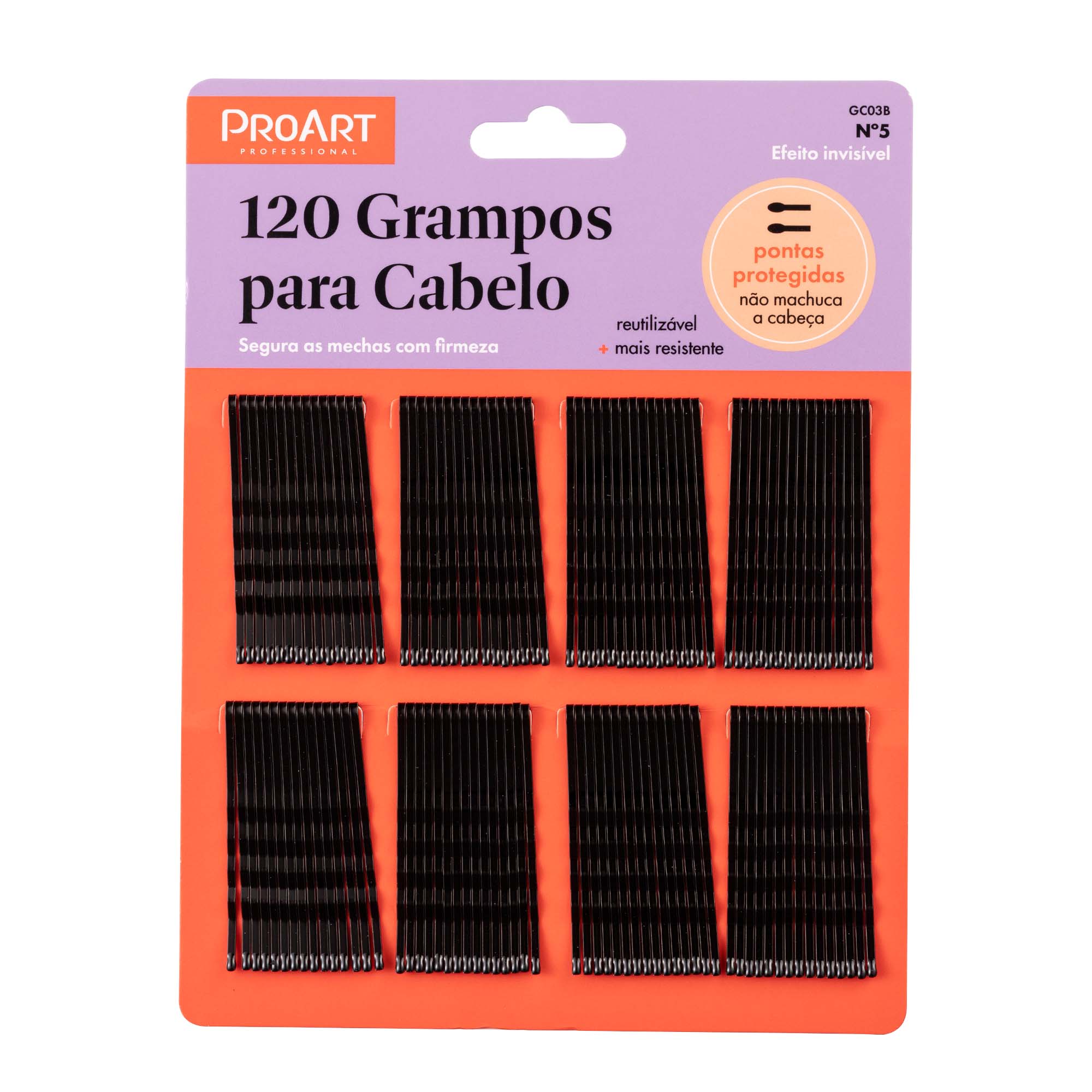 Grampo de Cabelo Preto N5 120 unidades ProArt