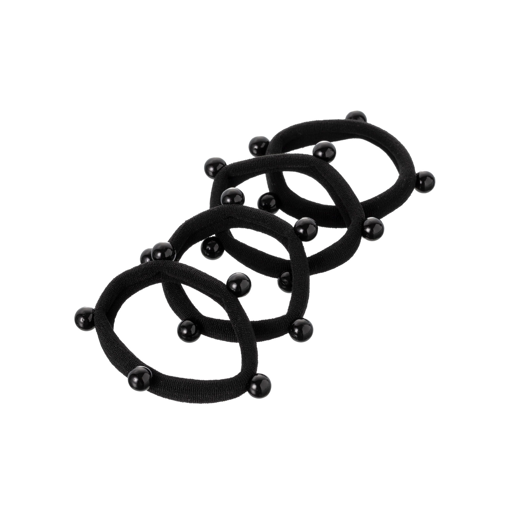Elásticos de Cabelo 4 unidades ProArt Preto com Pérolas Única