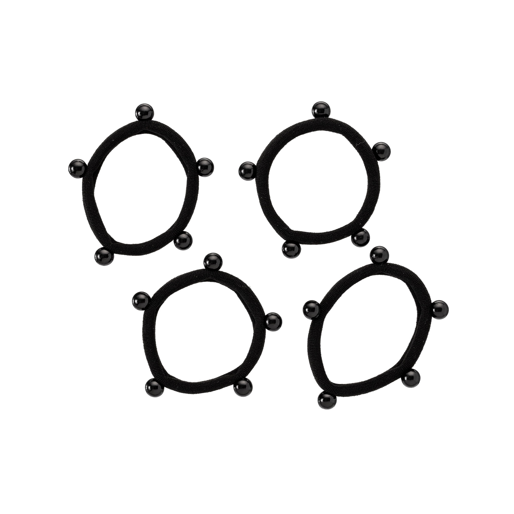 Elásticos de Cabelo 4 unidades ProArt Preto com Pérolas Única