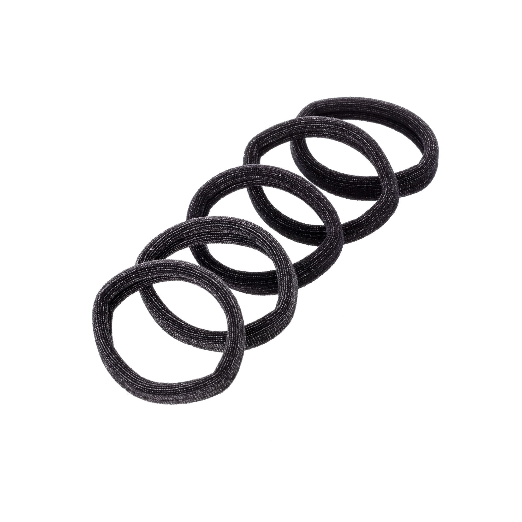 Elásticos Grande de Cabelo 5 unidades ProArt Preto com Brilho Preto